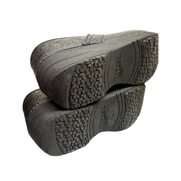 Dansko Pro XP 2.0 Floral Tooled Black Clog Comfort Shoes EU 40 US 9.5-10 Women's - Picture 7 of 10